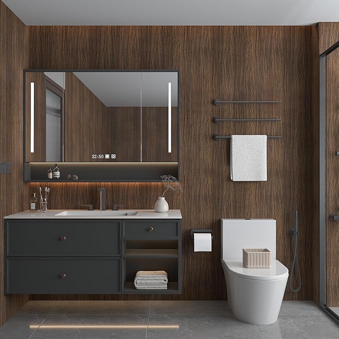 YURITIS Walnut Contact Paper for Cabinets Vintage Wall Paper Dark Brown Wood Wall Stickers Faux Butcher Block Peel and Stick Wallpaper Self Adhesive Vinyl Wrap 16"x118" Matte Countertops Wallpaper