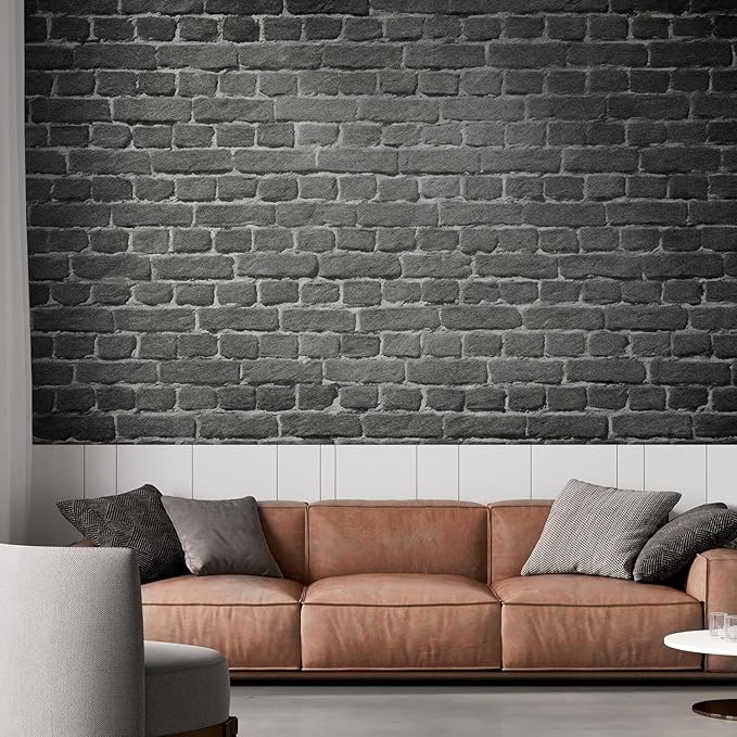wall26 Old Dark Brick Wall, Texture Background Removable Wall Mural | Self-Adhesive Large Wallpaper - 48x72 inches
