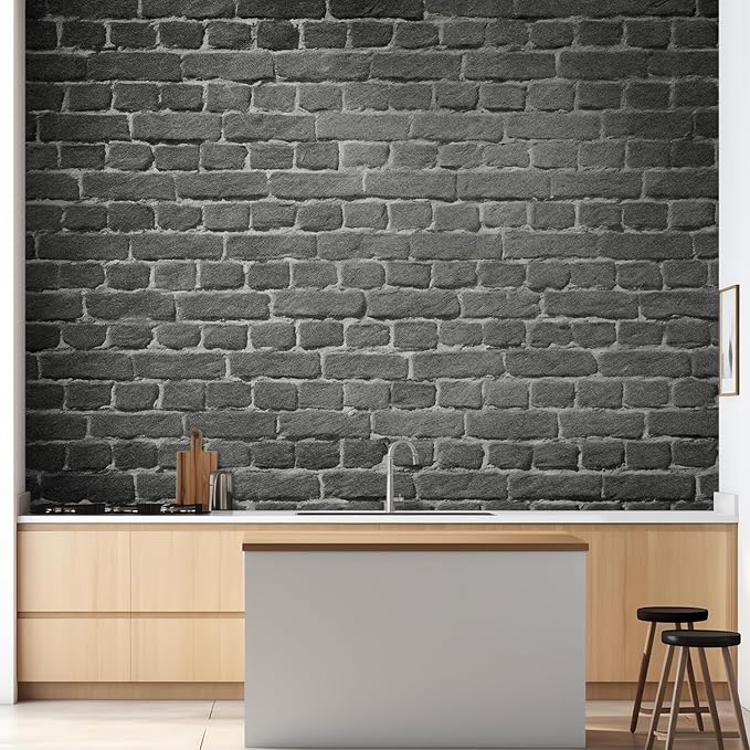 wall26 Old Dark Brick Wall, Texture Background Removable Wall Mural | Self-Adhesive Large Wallpaper - 48x72 inches