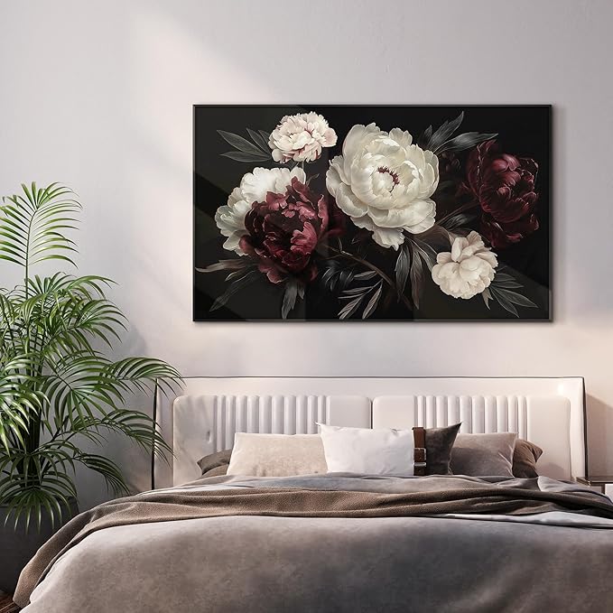 36"x60" XL Framed Wall Art - Decor Classic Dark Floral Bouquet (Frame Assembly Required)
