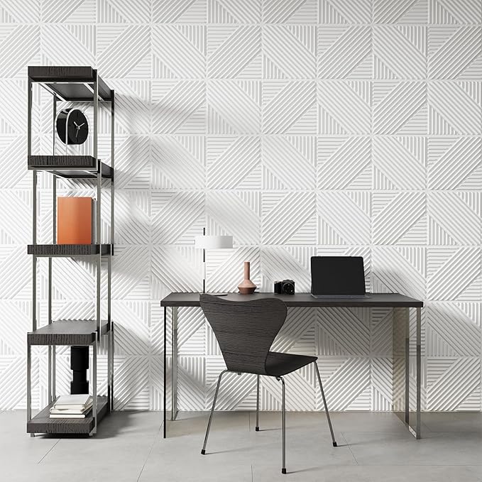Art3d 33-Pack 3D Wall Panels for Interior Wall Decor, Textured Accent Walls Paneling for Living Room, Bedroom, TV Background, 12"x12" White