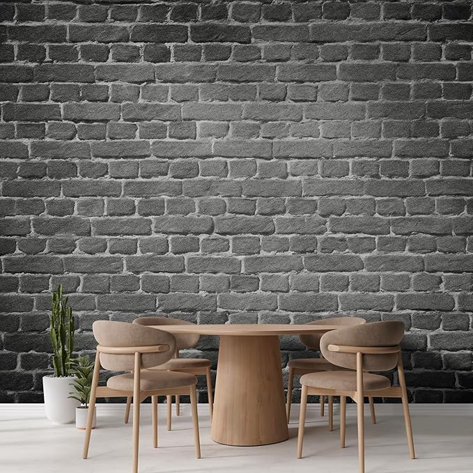 wall26 Old Dark Brick Wall, Texture Background Removable Wall Mural Self-Adhesive Large Wallpaper - 66x96 inches