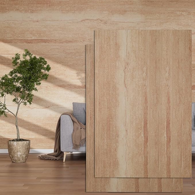 3D Wall Panels - 4PCS 47.2"x23.6" Faux Stone Wall Covering - MCM Modified Clay Material for Home Art, Accent Brick, Modern Exterior/Interior Decoration, Covering 31 sq.ft TV#2