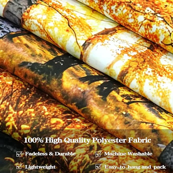 Zussun Nature Forest Fall Tapestry Autumn Birch Woodland Wall Tapestry for Bedroom Aesthetic Yellow Sunshine Landscape Small Tapestries Wall Hanging for Dorm Living Room Decor 48 x 36 Inch