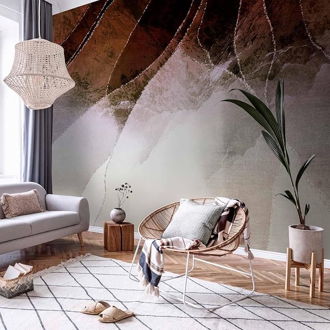 artgeist Wall Mural Abstract 116x83 in - Peel and Stick Self-Adhesive Wallpaper Removable Large Sticker Foil Wall Decor Print Picture Image Design 3D Effect Marble Like Painted a-A-10216-a-b