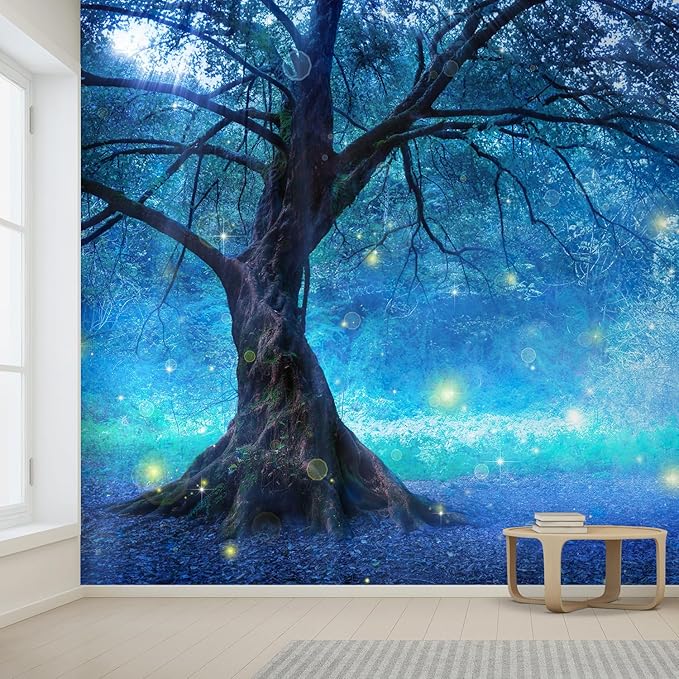 wall26 Fairy Tree in Mystic Forest Removable Wall Mural Self-Adhesive Large Wallpaper - 100x144 inches