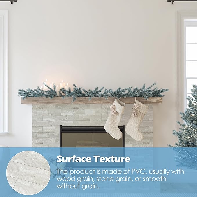 10-Pack Peel and Stick Tile Backsplash 12"X12" PVC Wall Tiles, Stick on Backsplash for Kitchen, Bathroom Tile, Fireplace Décor, Laundry Table, Stair Decals in Dolomite