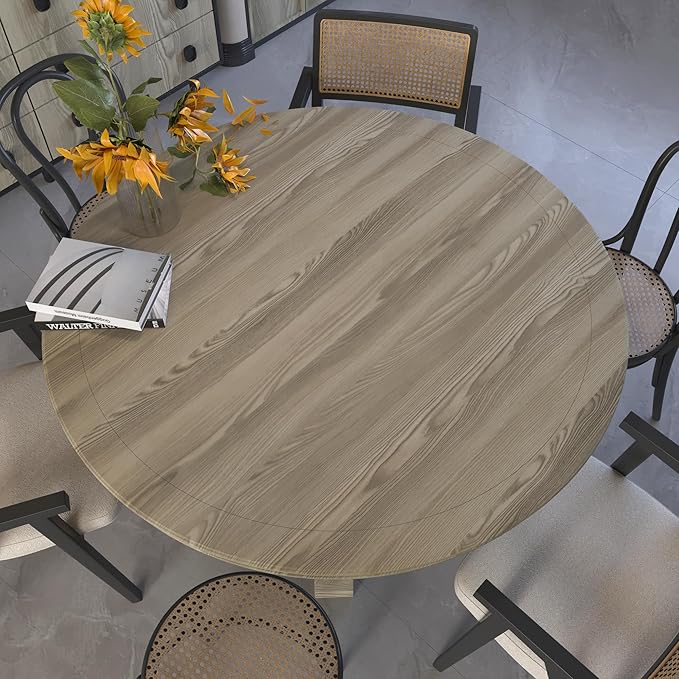 48x197 inch Oak Wood Grain Contact Paper Peel and Stick Walnut Texture Wallpaper Waterproof Thick Wooden Look Wallpaper Removable Self-Adhesive Wood Vinyl Wrap Roll for Kitchen Countertop Cabinet