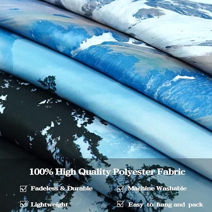 Zussun Nature Forest Mountain Tapestry Misty Pine Tree Woodland Wall Tapestry for Bedroom Aesthetic Snowy Mountain Landscape Large Tapestries Wall Hanging for Dorm Living Room Decor 90 x 68 Inch