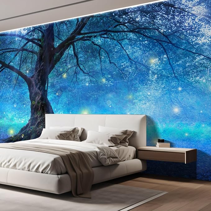 wall26 Fairy Tree in Mystic Forest Removable Wall Mural Self-Adhesive Large Wallpaper - 100x144 inches