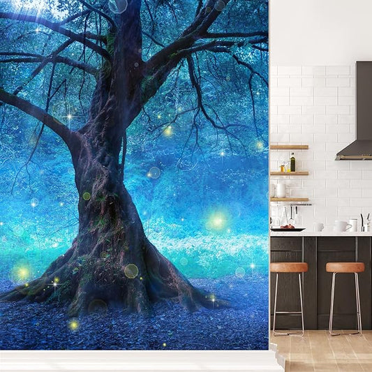 wall26 Fairy Tree in Mystic Forest Removable Wall Mural Self-Adhesive Large Wallpaper - 120x96 inches