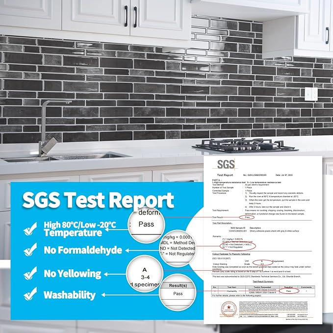 Art3d 10-Sheet Peel and Stick Backsplash Tile, Vinyl Stick On Wall Tile for Kitchen Bathroom Laundry Room, Marble Design 12" x 12" - Smoky Black