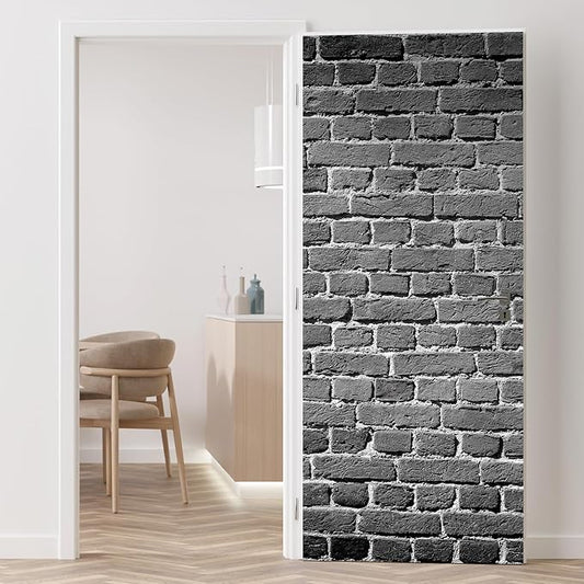 wall26 Wall Sticker/Wall Mural Old Dark Brick Wall Texture Background, Not Peel and Stick, Non-Woven Wallpaper Decorative for Bedroom, Living Room, Office - 96x48 inches