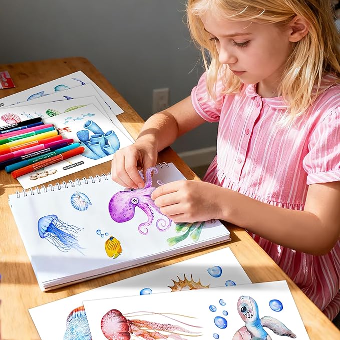 9 Sheets Under The Sea Wall Stickers Decals, ULENDIS Ocean Animal Sea Turtle Seaweed Whale Fish Wall Sticker, Removable Marine Themed Wall Decorations for Nursery Bedroom Bathroom Living Room