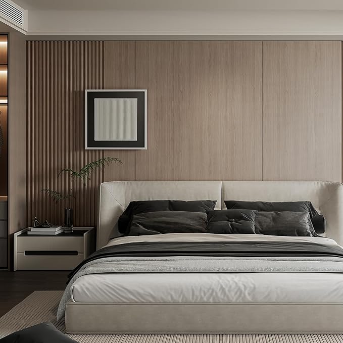 YLL YLL 6-Pack Slat Wall Panel with 2 Trims Wood Grain Slat Wall 96" x 6.2" WPC Slats 3D Wall Panels Oak Grille