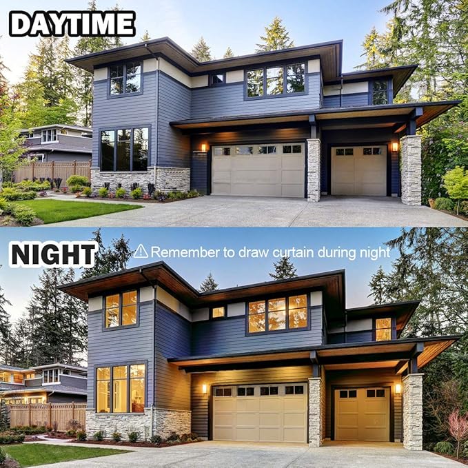 WPCTEV Window Film One Way Mirror Vinyl Daytime Privacy Static Non-Adhesive Decorative Heat Control Anti UV Window Tint for Home and Office Gold Silver 6 Mil 29.5 Inch x 6.5 Feet