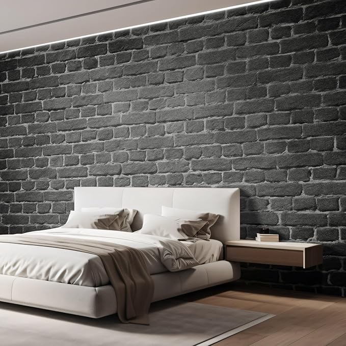 wall26 Old Dark Brick Wall, Texture Background Removable Wall Mural Self-Adhesive Large Wallpaper - 66x96 inches