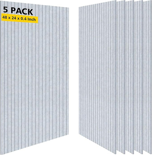 Acoustic Panels,5 Pack Sound Panels,48"x24"x0.4" Soundproof Wall Panels,High-Density Large Acoustic Panels,Decorative Sound Dampening Panels,Light Camel