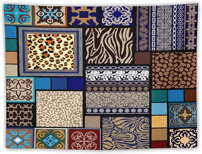 ZhiRain Boho Style Tapestry Wall Hanging Bohemian Ethnic Pattern Floral And Animal Skin Print Tapestries Home Decor for Living Room Bedroom Apartment Farmhouse Dorm 30"x40"