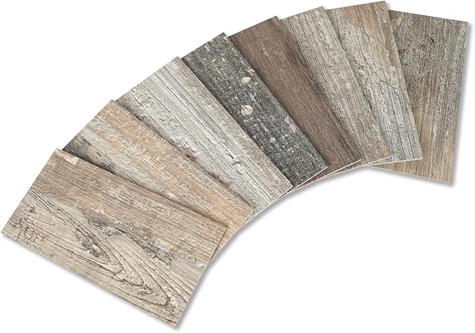 Yipscazo Peel and Stick backsplash 3 x 6 Inches 3D PVC Composite Wall Tile Stick on Backsplash Tile for Kitchen Bathroom, Laundry Room, Fireplace(Wood, 100 Pieces)