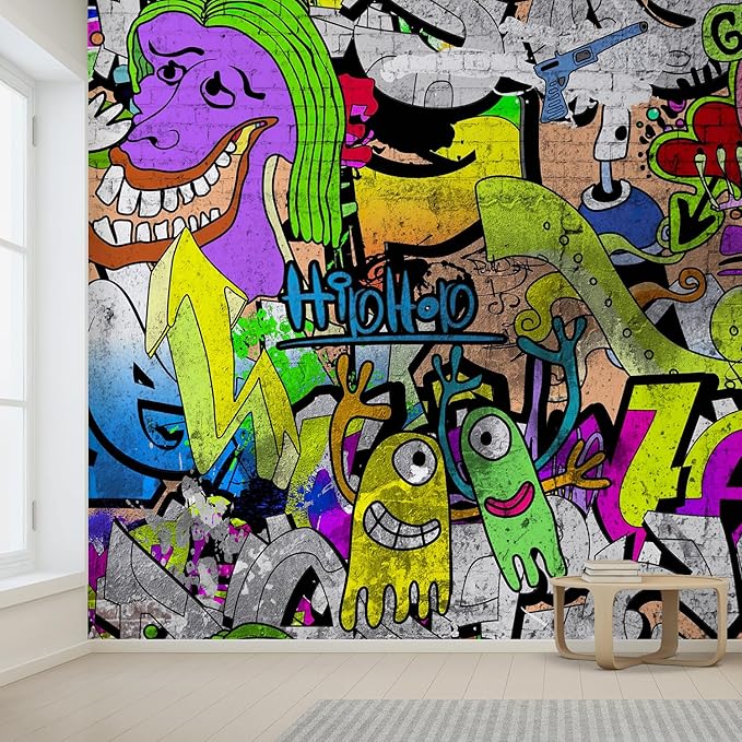 wall26 Colorful Graffiti inchesLarge Wall Mural, Removable Peel and Stick Wallpaper, Home Decor - 96x144 inches