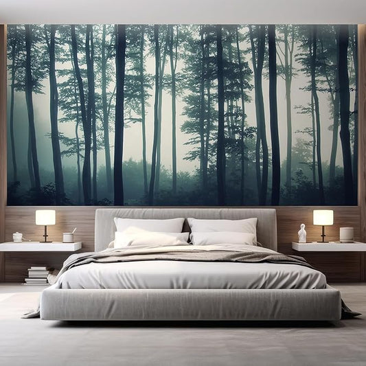 wall26 Landscape Mural of a Misty Forest Wall Mural, Removable Sticker - 48x72 inches
