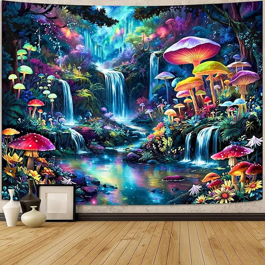 Zussun Hippie Sun Tapestry Boho Vintage Sunrise Nature Tree Lake Wall Tapestry for Bedroom Aesthetic Colorful Landscape Small Tapestries Wall Hanging for Dorm Living Room Decor 48 x 36 Inch