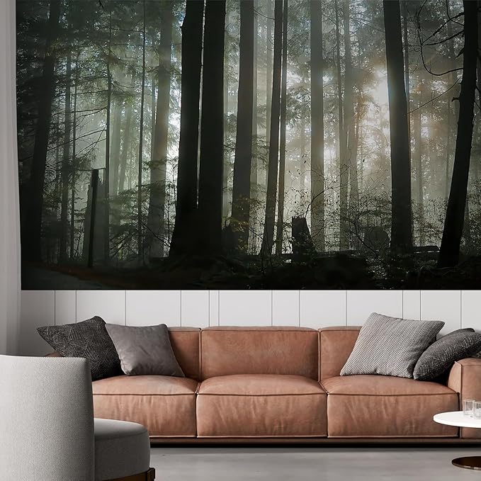wall26 Foggy Forest Removable Wall Mural Self-Adhesive Large Wallpaper - 48x72 inches
