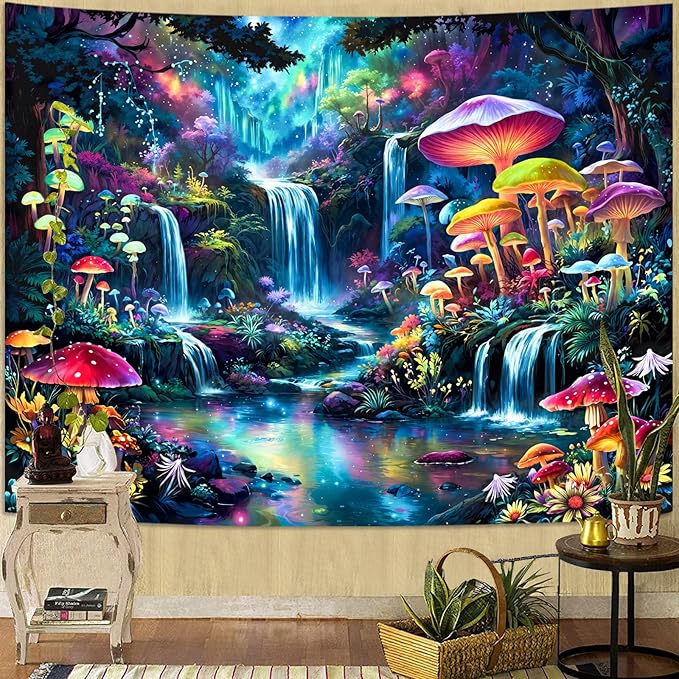 Zussun Hippie Sun Tapestry Boho Vintage Sunrise Nature Tree Lake Wall Tapestry for Bedroom Aesthetic Colorful Landscape Small Tapestries Wall Hanging for Dorm Living Room Decor 60 x 44 Inch