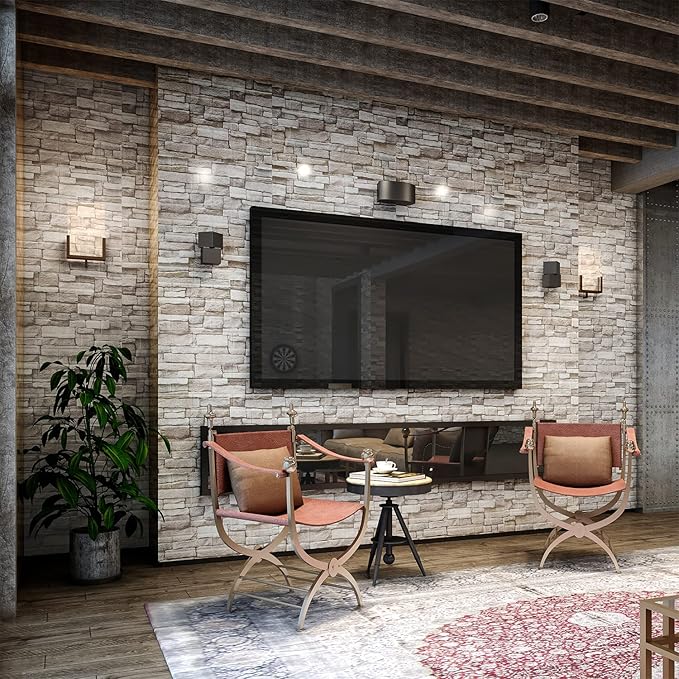 Yutianli 7mm Thick Anti-Collision self Adhesive 3D Wall Panels Peel and Stick,10-Pack 57 Sq.Ft Antique Foam Wall Panel Faux Brick Wall Panels Faux Stone Wall Panels for Bedroom (10, Style G)