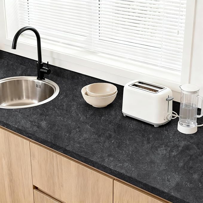 15.7'' x 118.1'' Concrete Wallpaper Peel and Stick - Grey Cement Wall Paper for Bedroom - Gray Self-Adhesive Waterproof Contact Paper for Countertop - Textured Vinyl Wrap Stickers for Living Room