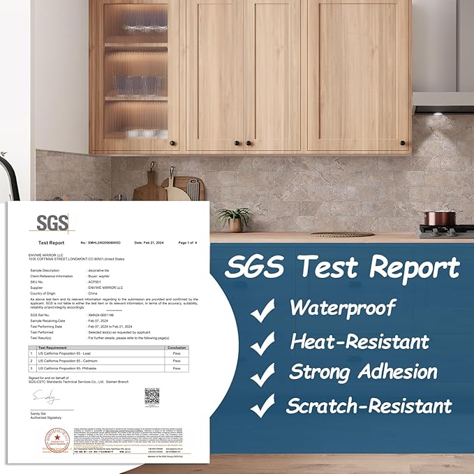 Yipscazo Peel and Stick backsplash 3 x 6 Inches 3D PVC Composite Wall Tile Stick on Backsplash Tile for Kitchen Bathroom, Laundry Room, Fireplace(Beige Stone Texture, 32 Pieces)