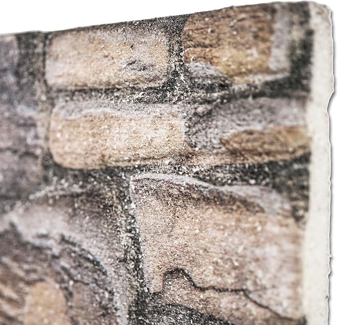 3D Faux Brick Wall Panels (2-Pack) - Easy DIY Install with Adhesive - Lightweight Styrofoam Stone Cladding for Interior & Exterior Slate - 40"x20"