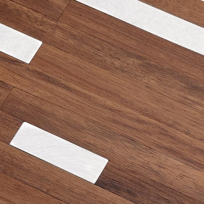 Yipscazo 40 Sheets PVC Wall Tiles Stick on Tiles for Backsplash Kitchen, Bathroom, Laundry Room, Camper, Fireplace (6'' X 12'', Brown Wood)