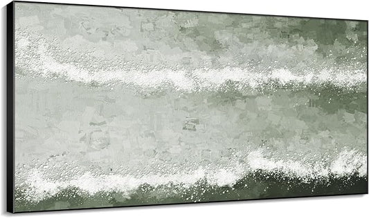 36"x60" XL Framed Wall Art - Modern Aesthetics Green Waves (Frame Assembly Required)