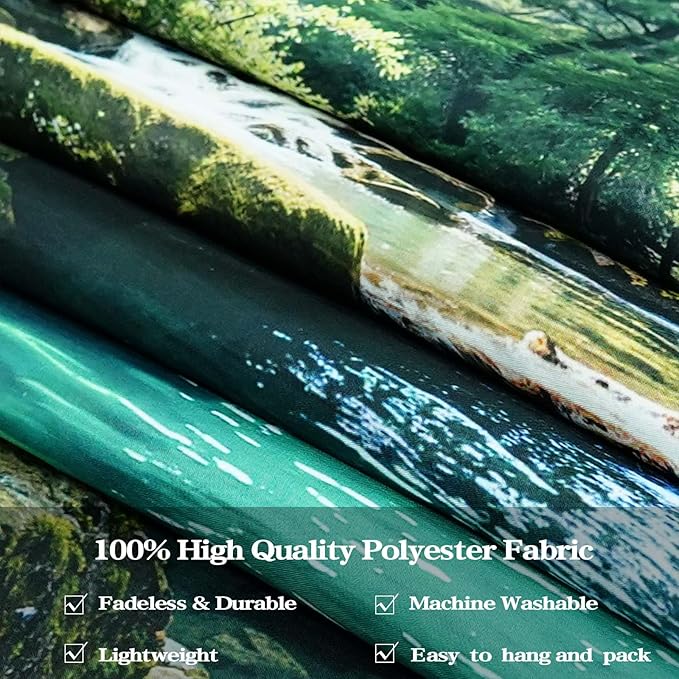 Zussun Nature Forest Tapestry Green Tree Wall Tapestry for Bedroom Aesthetic Plant Stream Pool Landscape Large Tapestries Wall Hanging for Dorm Living Room Decor 90 x 68 Inch