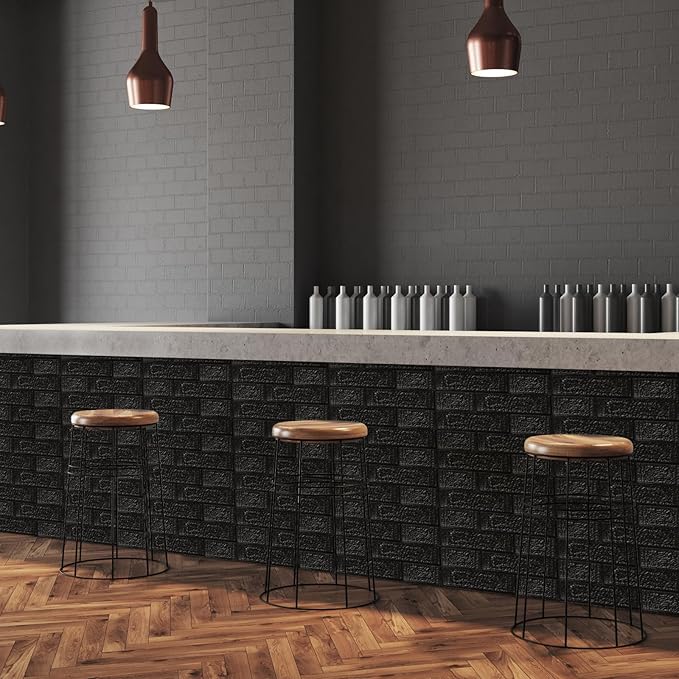 30PCS 3D Wall Panels Peel and Stick Foam, Self-Adhesive Decorative 3D Brick Wallpaper Wall Covering, Faux Stone Wall Panel Foam Brick for Living Room, Kitchen, Bathroom
