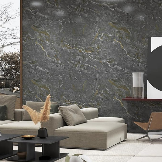 32"x354" Glossy Granite Wallpaper Peel and Stick Countertops Contact Paper Waterproof Removable Grey Gold Wall Paper for Cabinets and Drawers Self Adhesive Marble Vinyl Wallpaper for Kitchen Bathroom