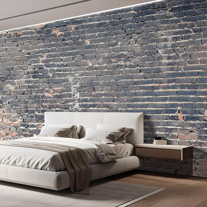 wall26 - Dark Brick Background - Removable Wall Mural Self-Adhesive Large Wallpaper - 96x144 inches