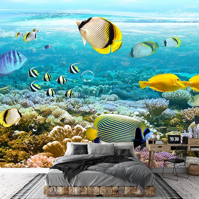 wall26 Wall Mural The Beautiful Undersea World Removable Self-Adhesive Large Wallpaper - 100x144 inches