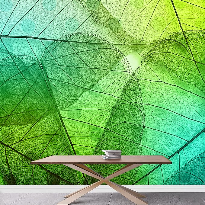 wall26 - Macro Leaves Background Texture Over Spotted Background. - Removable Wall Mural | Self-Adhesive Large Wallpaper - 100x144 inches