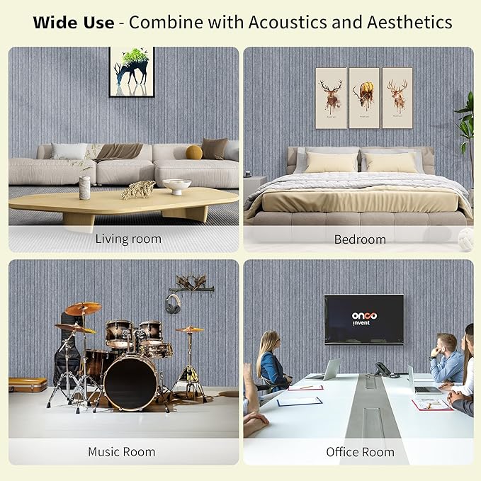 Acoustic Panels,10 Pack Sound Panels Noise Reducing for Walls,48"x24"x0.4" Soundproof Wall Panels,High-Density Acoustic Wall Panels,Decorative Wall Sound Absorbing Panel,African Gray