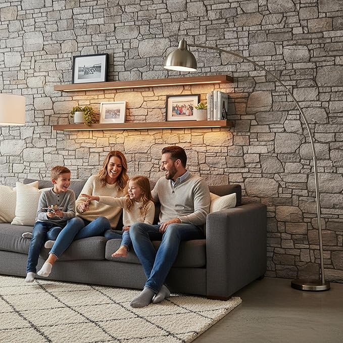 3D Faux Brick Wall Panels (9-Pack) - Easy DIY Install with Adhesive - Lightweight Styrofoam Stone Cladding for Interior & Exterior Limestone - 40"x20"