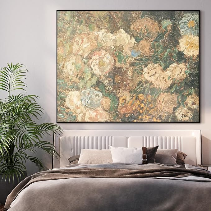 46"x60" XL Framed Wall Art - Impressionist Floral (Frame Assembly Required)