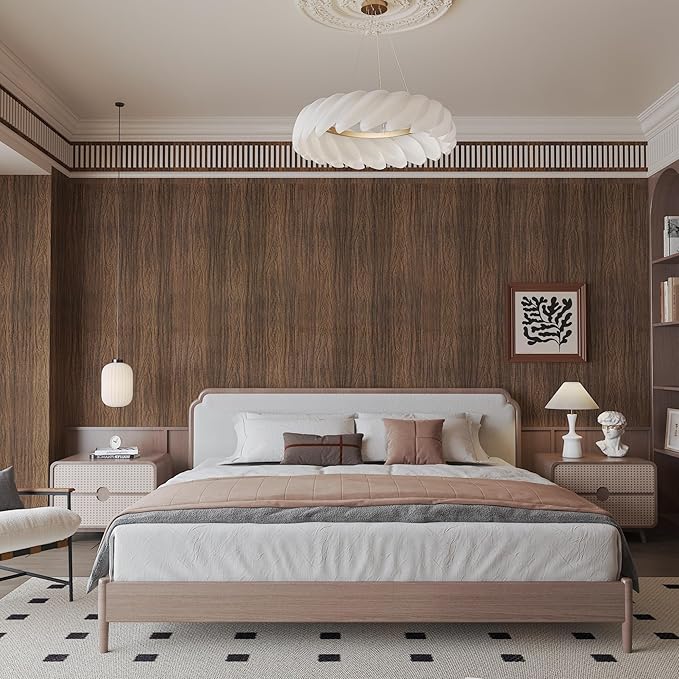 YURITIS 48"x78.7" Walnut Wallpaper Vintage Woodgrain Peel and Stick Self Adhesive Removable Thick Cabinet Film Vinyl Wrap Stickers Extra Wide Contact Paper Natural Wall Paper for Countertops Furniture