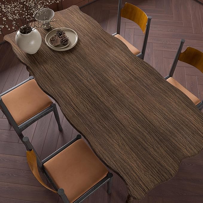 YURITIS 48"x354" Dark Wood Contact Paper Large Walnut Peel and Stick Wallpaper Wooden Look Thick Textured Wood Vinyl Wrap Self Adhesive Removable Wall Paper Kitchen Countertops Cabinets Decorative