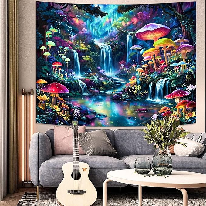 Zussun Hippie Sun Tapestry Boho Vintage Sunrise Nature Tree Lake Wall Tapestry for Bedroom Aesthetic Colorful Landscape Small Tapestries Wall Hanging for Dorm Living Room Decor 60 x 44 Inch