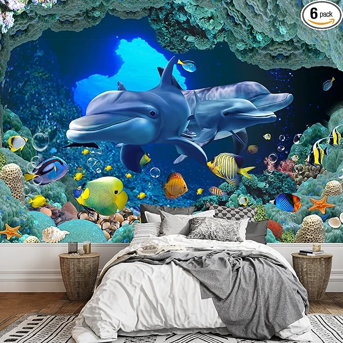 wall26 Wall Mural The Beautiful Undersea World Removable Self-Adhesive Large Wallpaper - 100x144 inches