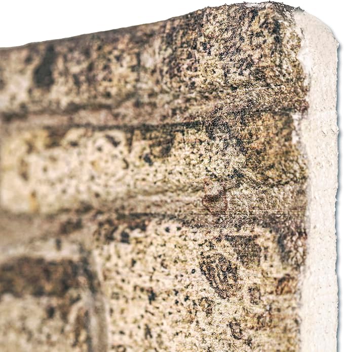 3D Faux Brick Wall Panels (9-Pack) - Easy DIY Install with Adhesive - Lightweight Styrofoam Stone Cladding for Interior & Exterior Travertine - 40"x20"