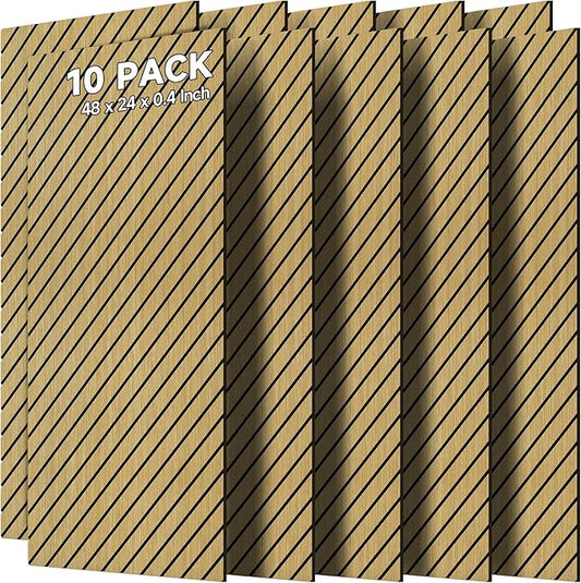 10 Pack Art Acoustic Panels, 47.2” x 23.6” Soundproof Wall Panels with Wood-Look,Sound Absorbing & Echo Absorption, Soundproof Tiles,Sound Dampening Panels for Home,Studio,Office